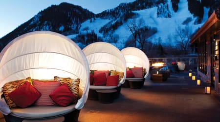 Outdoor seating area at the Dancing Bear